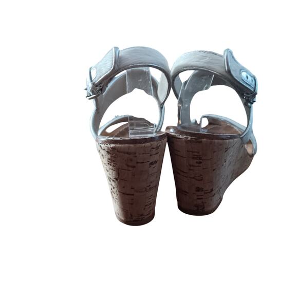 Boden Louisa White Calf Hair Cork Wedge Sandals EU 39 US 8.5 - Picture 4 of 8